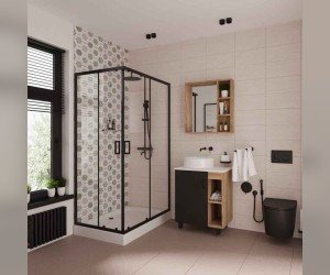 Душевой уголок Niagara Nova 120 х 195 см, профиль черный, стекло прозрачное, NG-6811-08 BLACK