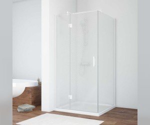 Душевой уголок Vegas Glass AFP-Fis, 100 x 90 x 190 см, профиль белый, стекло ретро