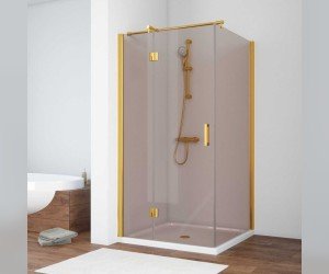 Душевой уголок Vegas Glass AFP-Fis, 100 x 90 x 190 см, профиль золото, стекло бронза