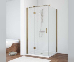 Душевой уголок Vegas Glass AFP-Fis, 100 x 90 x 190 см, профиль бронза, стекло ретро