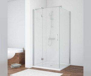 Душевой уголок Vegas Glass AFP-Fis, 100 x 90 x 190 см, профиль глянцевый хром, стекло ретро
