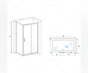 Душевой уголок RGW PA-145, 020814592-11, 120 x 90 см, дверь раздвижная, стекло прозрачное, профиль хром