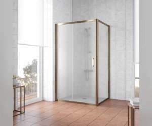 Душевой уголок Vegas Glass ZP+ZPV, 100 x 70 x 190 см, профиль бронза, стекло ретро