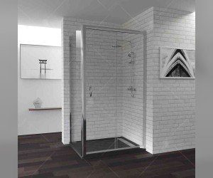 Душевой уголок RGW PA-145, 020814590-11, 100 x 90 см, дверь раздвижная, стекло прозрачное, профиль хром