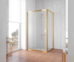 Душевой уголок Vegas Glass ZP+ZPV, 100 x 70 x 190 см, профиль золото, стекло ретро