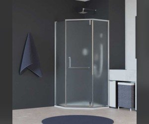 Душевой уголок RGW Hotel HO-084, 90 х 90 x 195 см, трапеция, дверь распашная, стекло матовое, профиль хром, 350608499-21