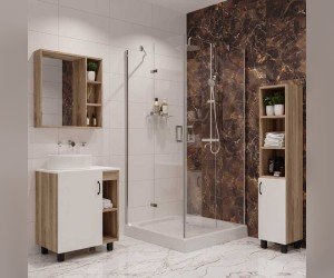 Душевой уголок Niagara Nova 100 х 195 см, профиль хром, стекло прозрачное, NG-6614-08