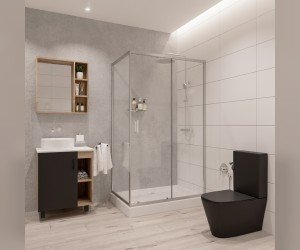 Душевой уголок Niagara Nova 120 х 80 см, профиль хром, стекло прозрачное, NG-6612-08