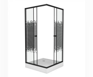 Душевой уголок Niagara NG-010-14Q Black 1000 х 1000 х 1950 см c низким поддоном, квадратный, черный
