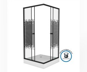 Душевой уголок Niagara NG-010-14Q Black 1000 х 1000 х 1950 см c низким поддоном, квадратный, черный