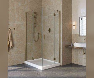 Душевой уголок Vegas Glass AFA-F Lux, 110 x 90 x 199.5 см, профиль бронза, стекло прозрачное