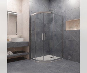 Душевой уголок RGW РА-61, 90 х 100 см, стекла прозрачные, профиль хром, 41086190-11