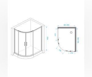 Душевой уголок RGW РА-61, 90 х 100 см, стекла прозрачные, профиль хром, 41086190-11