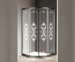 Душевой уголок Cezares GIUBILEO-R-2-100-SCORREVOLE-C-Br, 100 х 100 х 105 см, стекло узорчатое