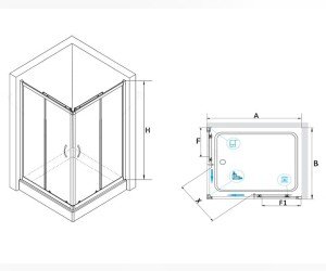 Душевой уголок RGW PA-146, 020814682-11, 80 х 120 x 185 см, дверь раздвижная, стекло прозрачное, хром