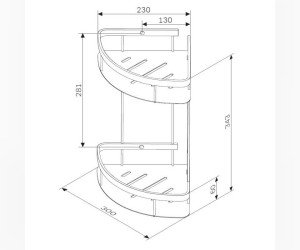 Полка Am.Pm Sense L A7454200, угловая, хром