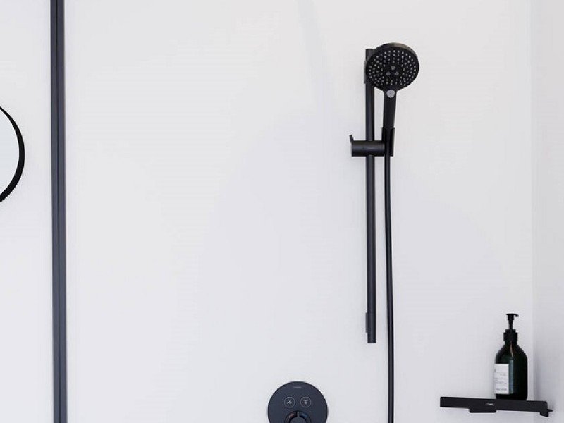 Полка Hansgrohe AddStoris угловая 30 см, чёрный матовый, 41741670