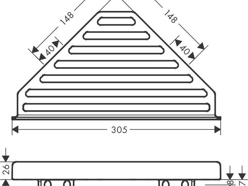Полка Hansgrohe AddStoris угловая 30 см, чёрный матовый, 41741670