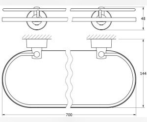 Полка FBS Nostalgy NOS 017 с ограничителем длина 70 см