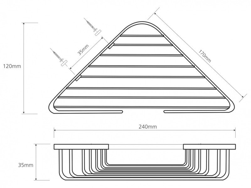 Полка Bemeta Cytro 24 х 12 х 3.5 см, хром, 104308175