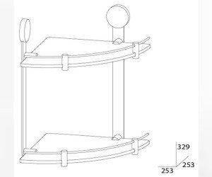 Полка стеклянная угловая Artwelle Harmonie HAR 040 двойная