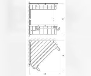 Полочка-решетка угловая 2-х ярусная FBS Ryna RYN 003 18/18 см