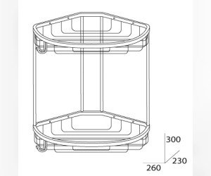 Полочка-решетка угловая FBS Ryna RYN 026 2-х ярусная