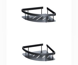 Полка Am.Pm Sense L, угловая, 2 яруса, черная матовая, A7454222