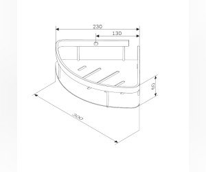 Полка Am.Pm Sense L, угловая, 2 яруса, черная матовая, A7454222