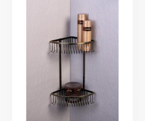 Полка угловая Fixsen FX-858-2 двухэтажная, антик