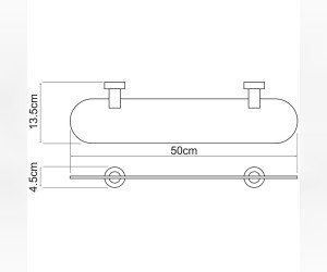 Полка стеклянная WasserKRAFT Donau, K-9424