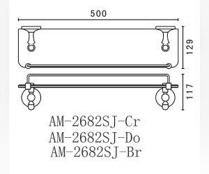 Полка стеклянная Art&Max Antic Crystal AM-E-2682SJ-Do, золото