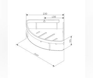 Полка Am.Pm Sense L, угловая, 1 ярус, черная матовая, A7454122