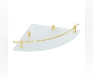 Полка угловая с галереей Veragio Gialetta VR.GIL-6417.DO, матовое стекло/золото