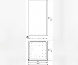Душевой уголок Радомир 100, 100 х 100 х 196 см, квадратный, стекло прозрачное/матовое