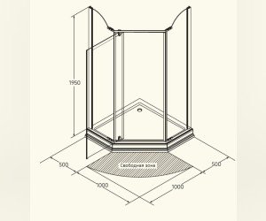 Душевой уголок Migliore Diadema, 90 х 90 х 195 см