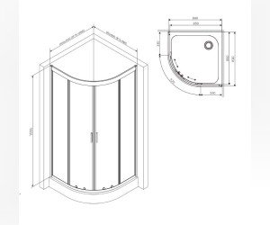 Душевой уголок Am.Pm Gem 90 х 90 см, профиль черный матовый, стекло прозрачное, W90G-401-090BT