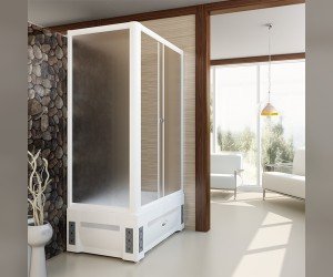 Душевой уголок Радомир Верчелли, высокий поддон 120 х 80 х 227 см, стекло матовое