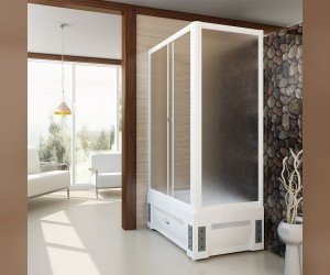 Душевой уголок Радомир Верчелли, высокий поддон 120 х 80 х 227 см, стекло матовое