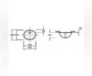 Раковина Jacob Delafon (Kohler) Caxton 43.2 x 35.6 см, встраиваемая, с переливом, белая, 2209-0