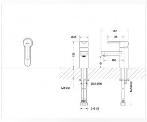 Смеситель для раковины Bravat Stream F13783C-2
