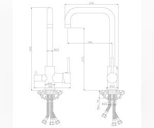 Смеситель Rossinka Z35-29 для кухни с подключением к фильтру с питьевой водой