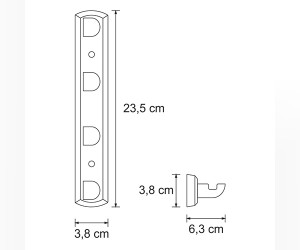 Крючок настенный WasserKRAFT Kammel, 4 крючка, K-8374W