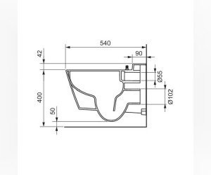 Подвесной унитаз TECEone, безободковый, белый, 9700204