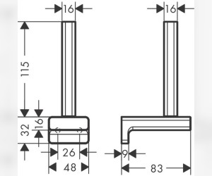 Держатель запасного рулона Hansgrohe AddStoris, черный матовый, 41756670