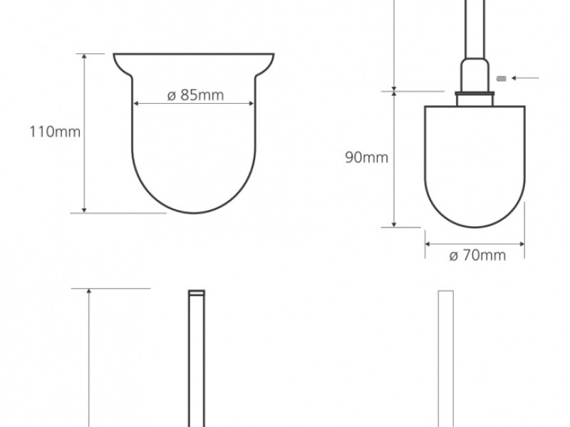 Ершик Bemeta Retro 144113017 11 x 15 x 36 см подвесной, бронза