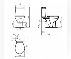 Напольный унитаз Vidima СЕВА ФРЕШ E408861 крышка микролифт