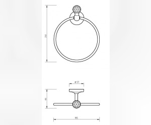 Полотенцедержатель кольцо Migliore Amerida 16562 бронза, 23.2 см