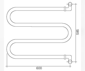 Полотенцесушитель водяной Margaroli Vento 400WH, высота 58.5 см, ширина 60 см, белый