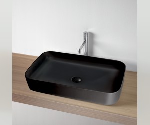 Раковина накладная Kerasan Tribeca 70 х 43 см, цвет черный матовый, 460231